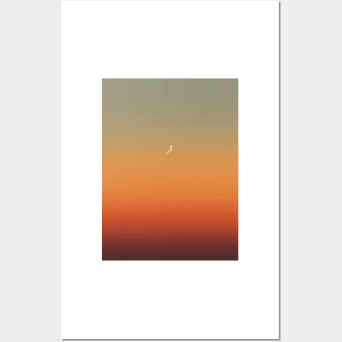 Moonlight sunset Posters and Art